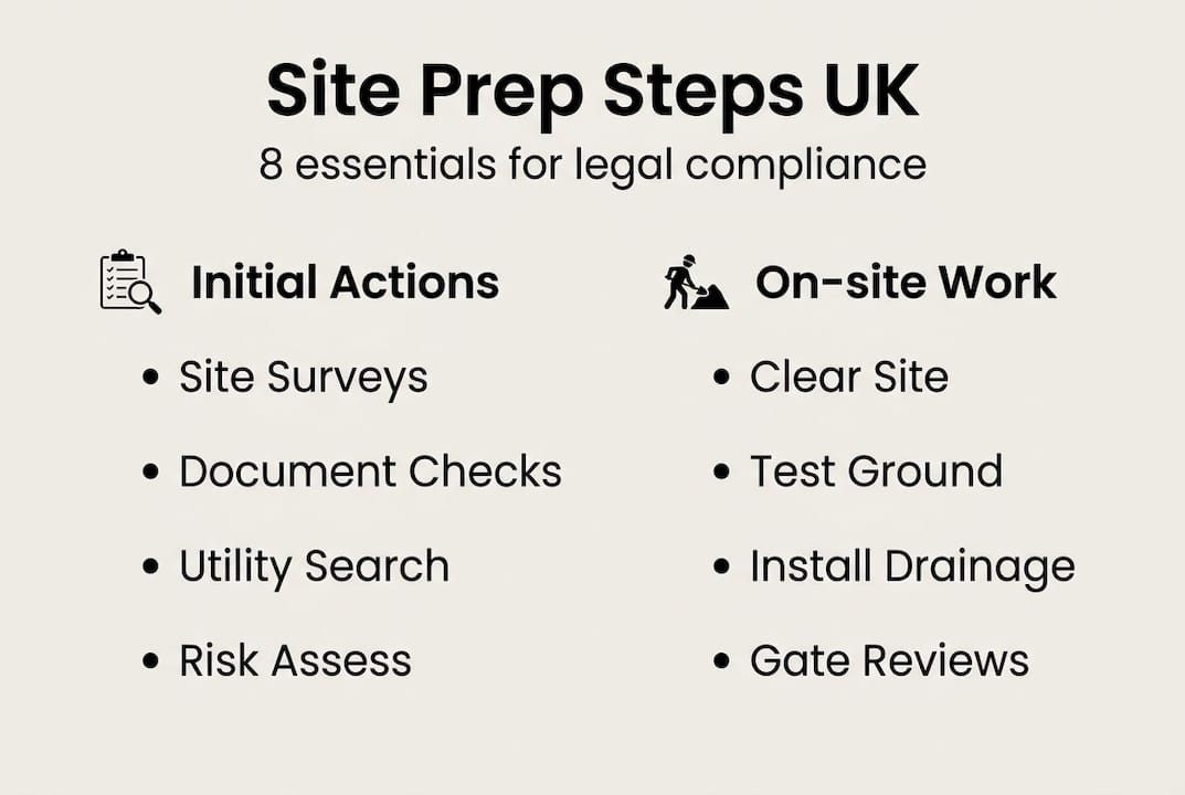 Infographic showing UK site preparation essentials