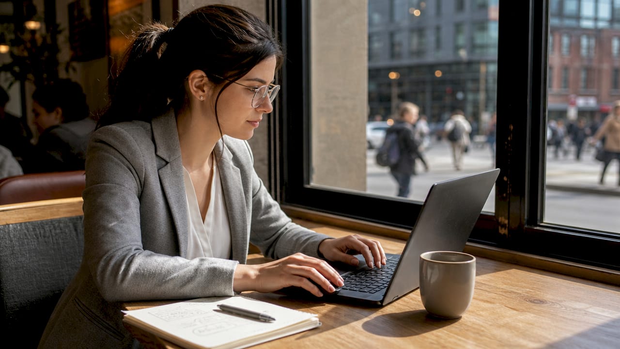 Engineer working on hydraulic modelling software at office desk