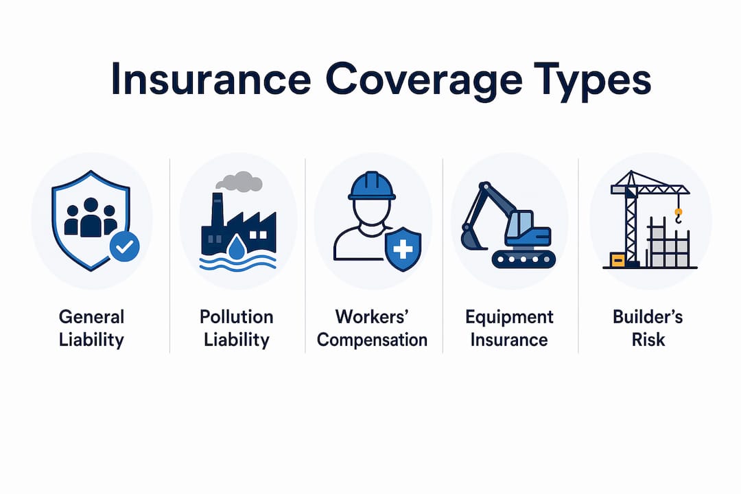 Infographic showing demolition insurance coverage types