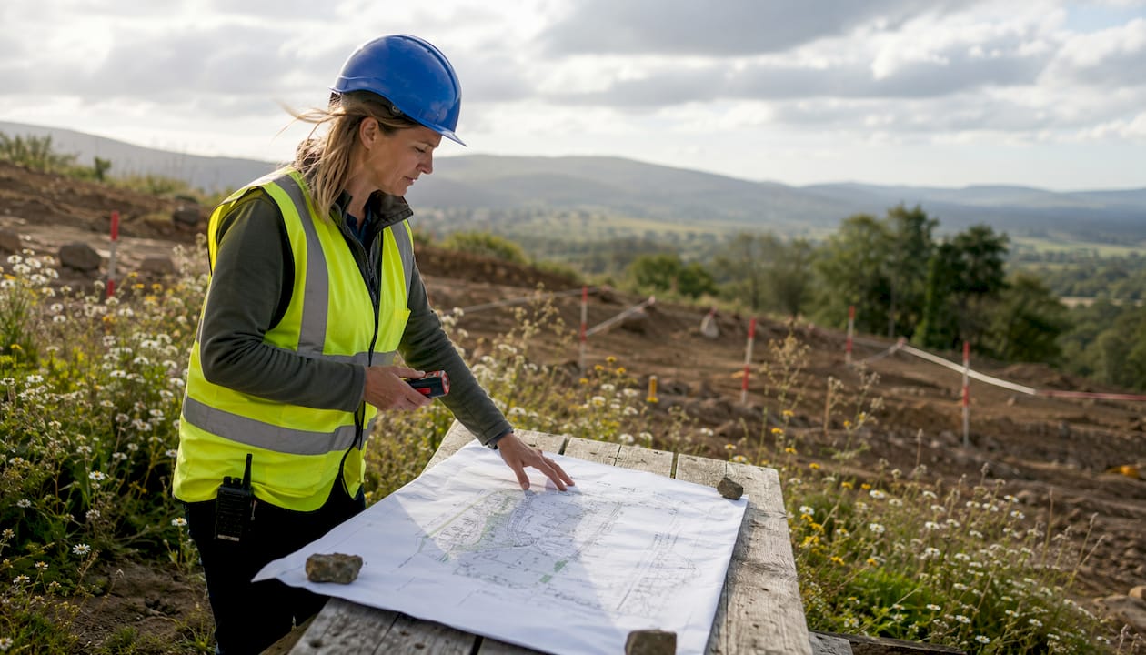 Engineer conducting detailed site reconnaissance