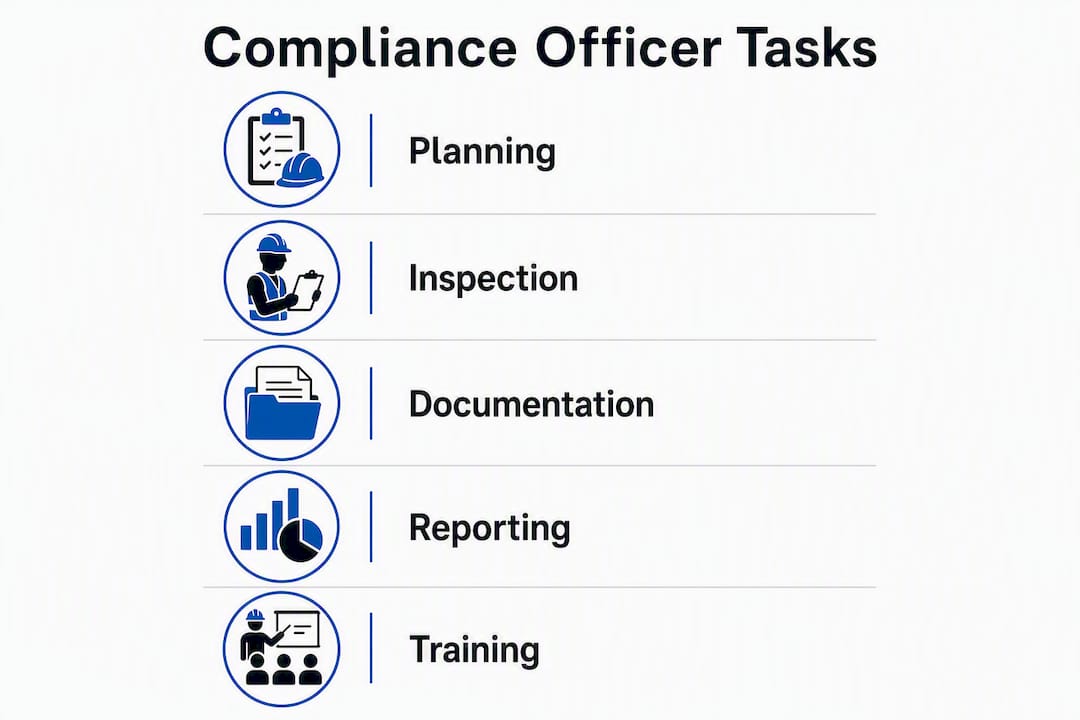 Infographic showing key compliance officer tasks