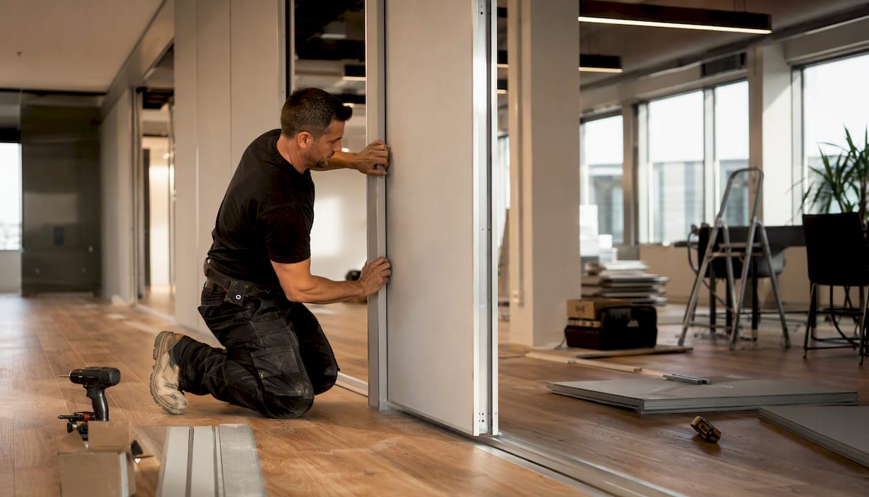 Contractor fitting demountable partition panels