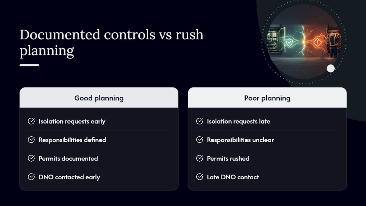 Why documented controls make live-site projects faster, not slower — overview diagram