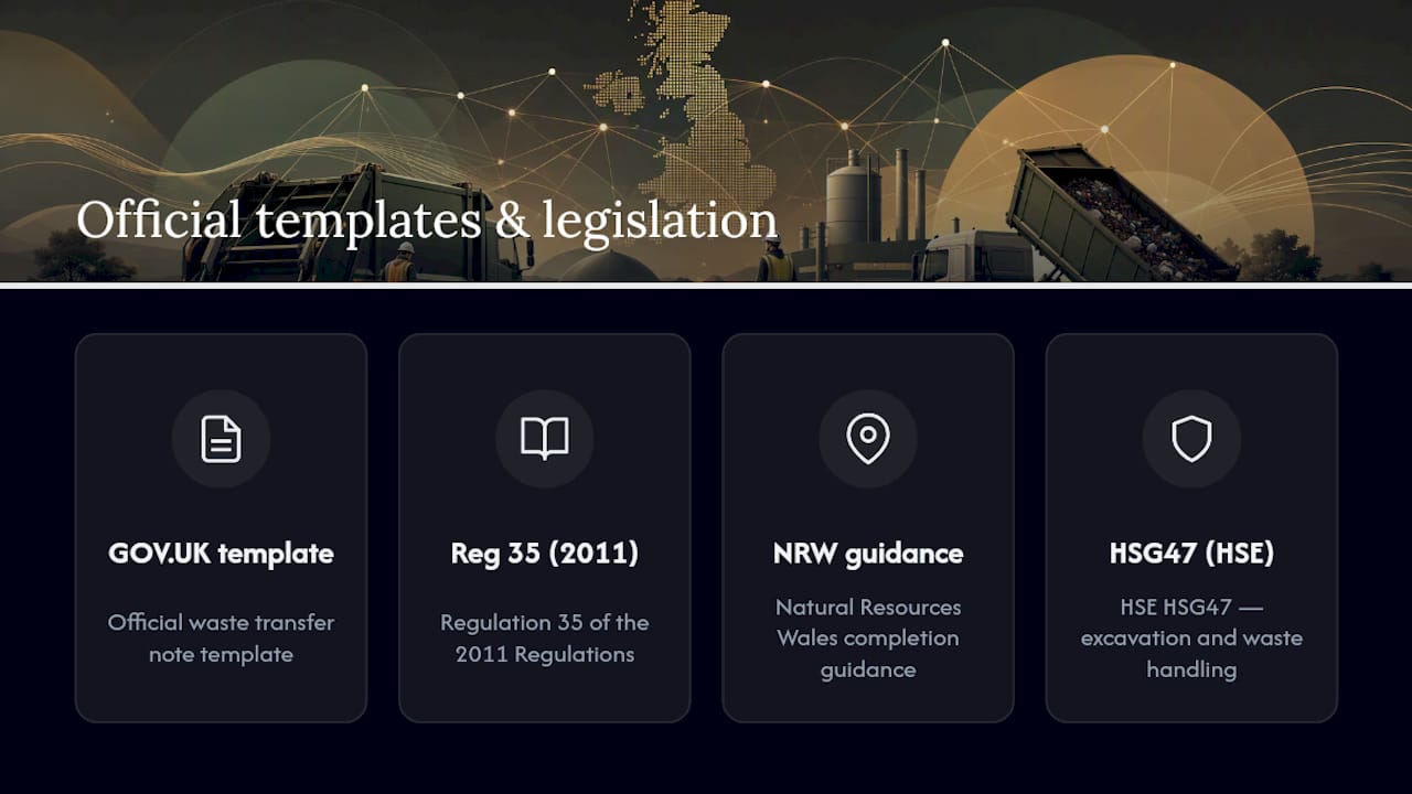 Official templates and legislation worth bookmarking — overview diagram