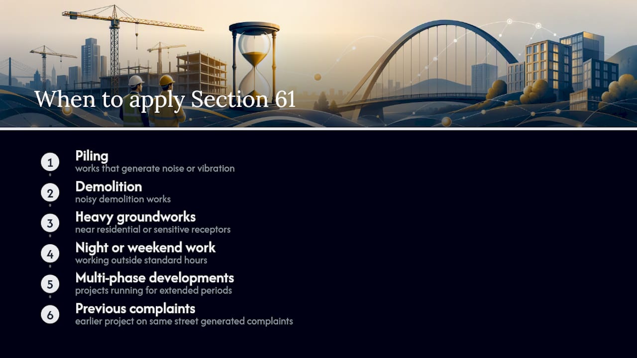 Six common Section 61 application triggers
