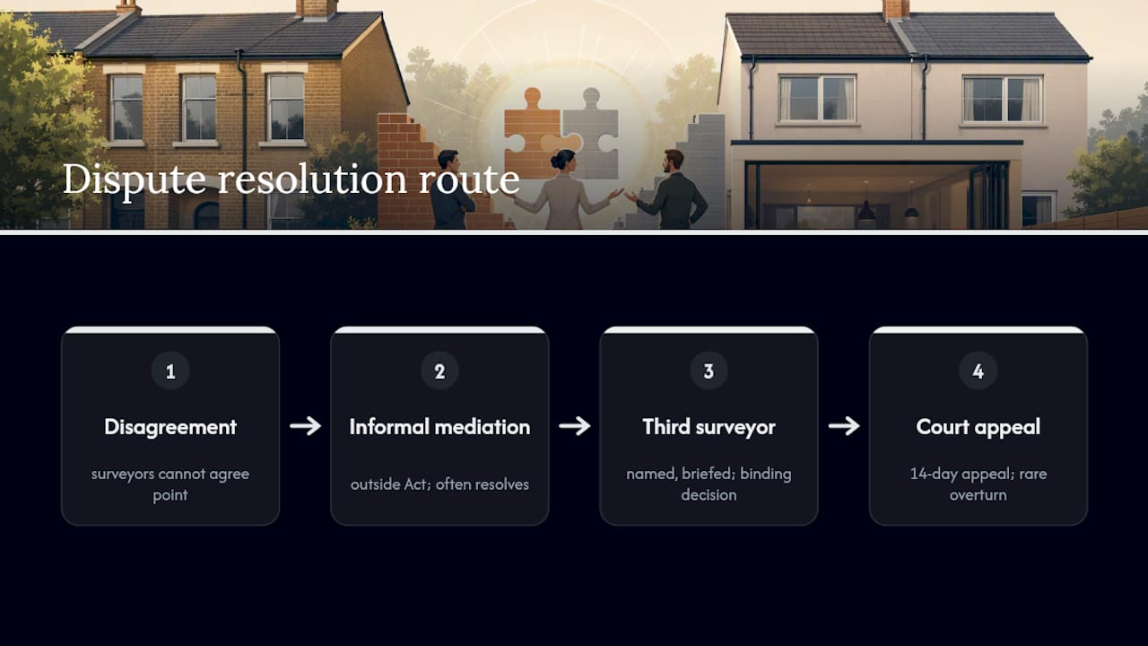 Party wall dispute escalation routes