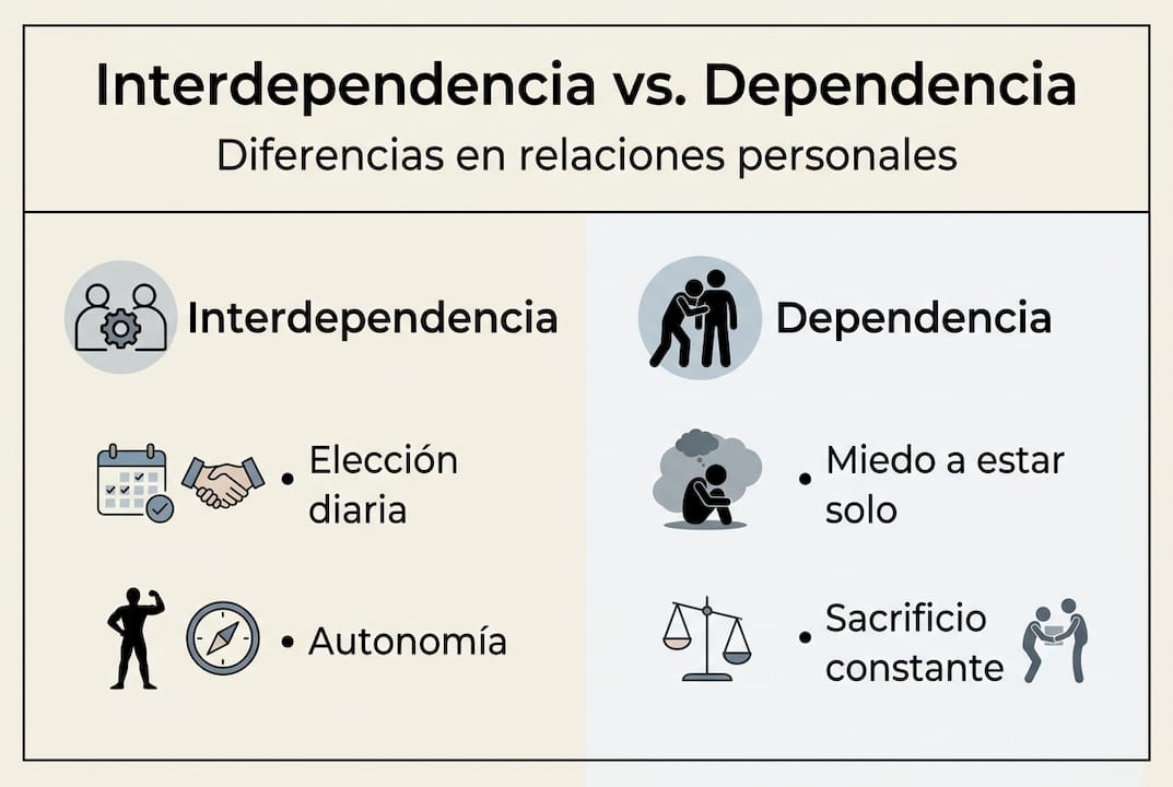 Infografía: ¿En qué se diferencia una relación de dependencia de una relación de interdependencia?