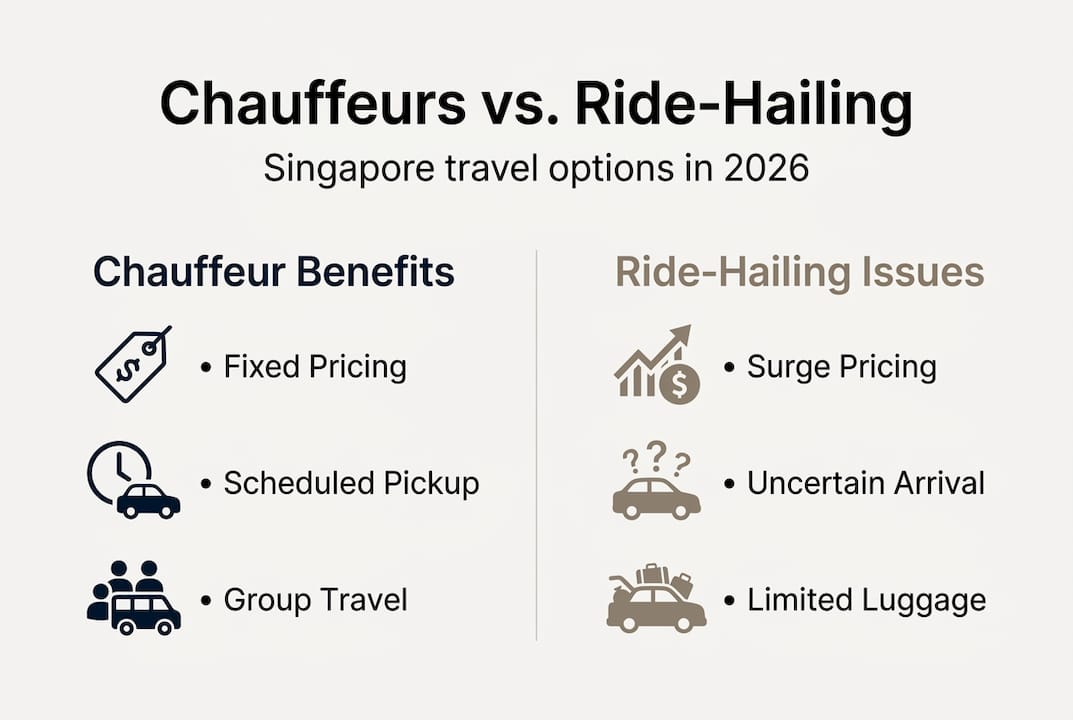 Infographic comparing chauffeurs and ride-hailing