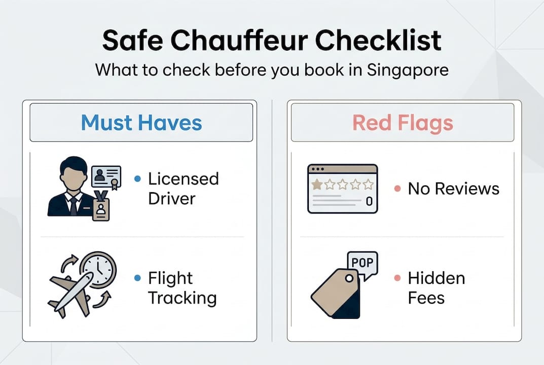 Infographic safe chauffeur booking checklist