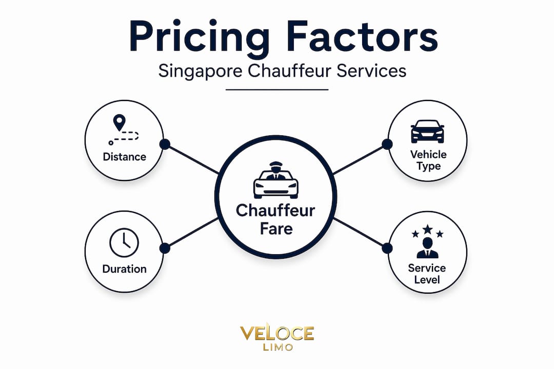 Infographic showing Singapore chauffeur pricing factors