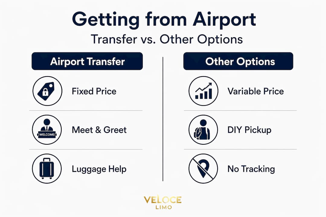 Comparison infographic of Singapore airport transfer options