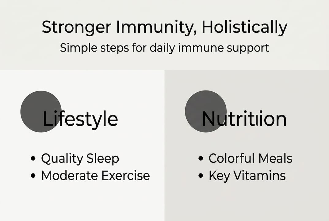 Infographic holistic steps for immune support