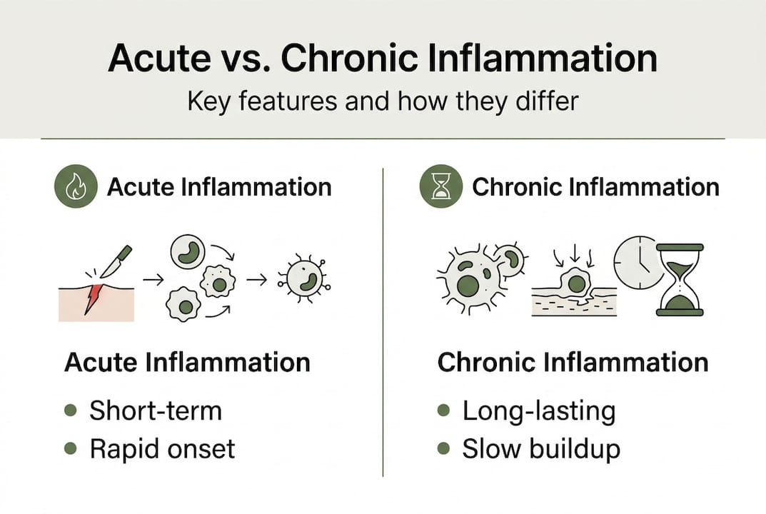 Infographic comparing acute and chronic inflammation