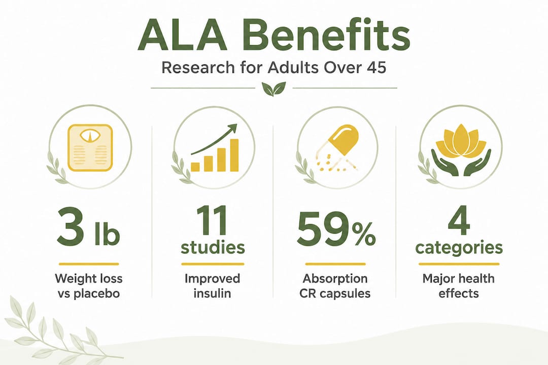 Infographic ALA benefits stats and key effects