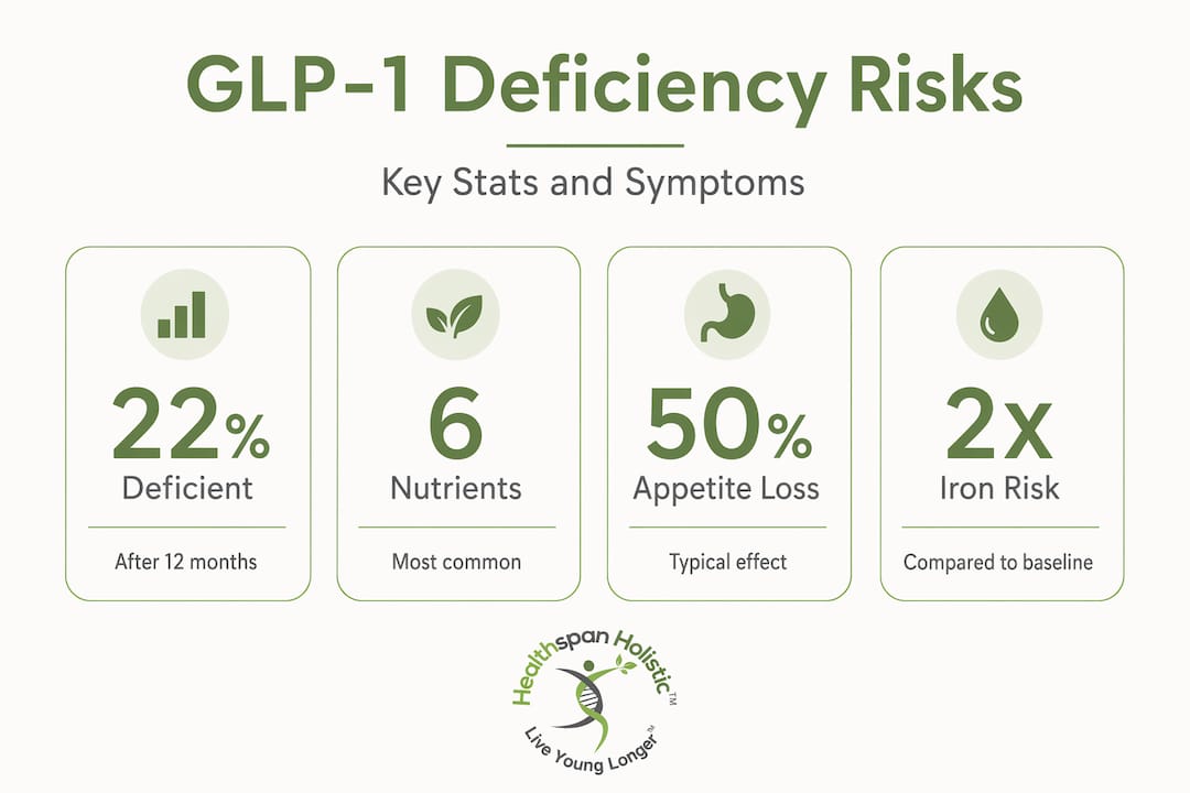 Infographic showing GLP-1 deficiency statistics