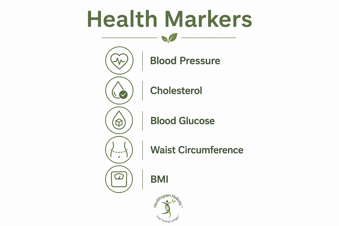 Infographic of key health markers for men over 45