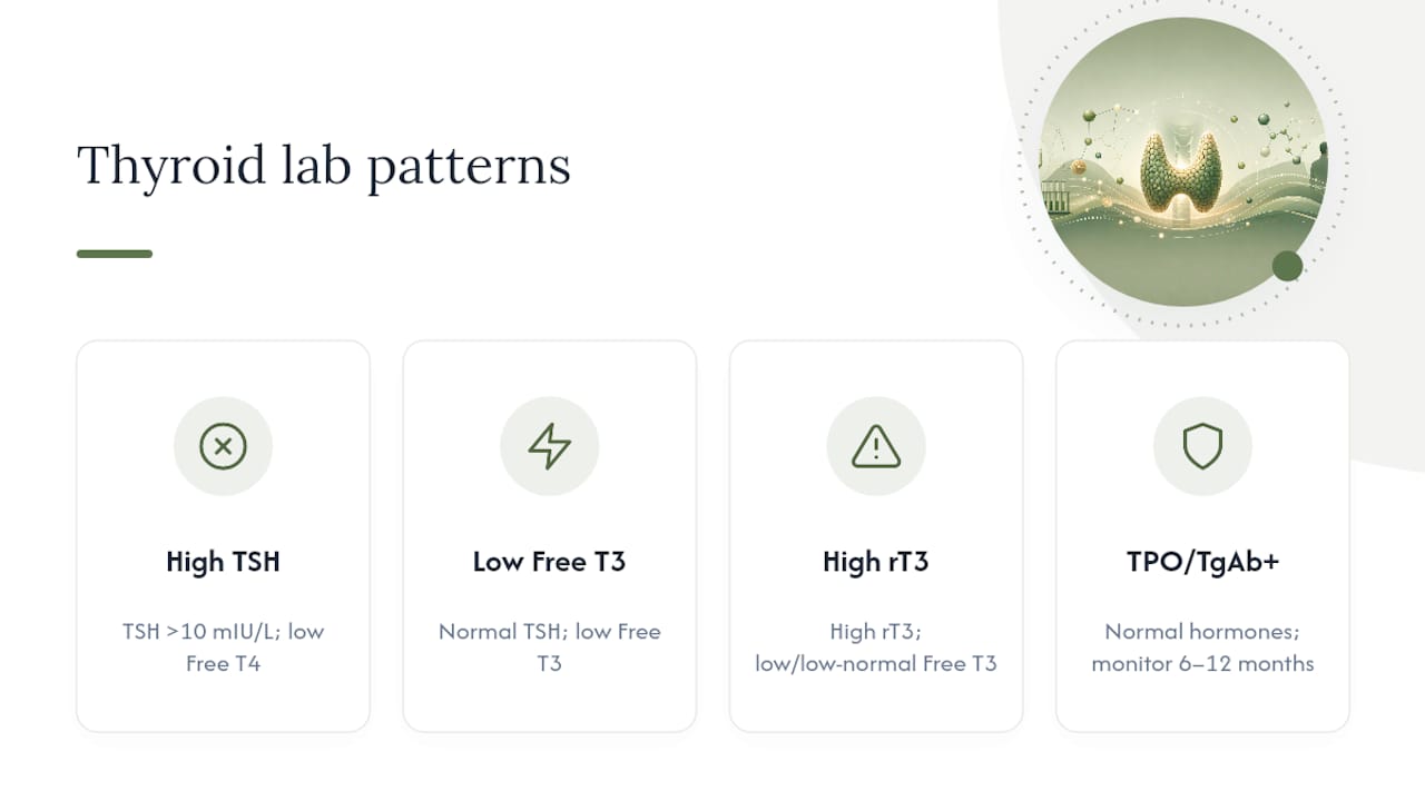Thyroid lab result patterns and meanings