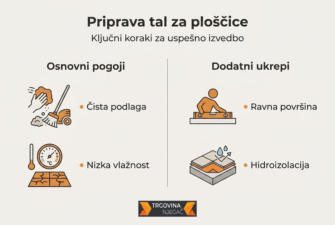 Grafični prikaz ključnih korakov za pripravo tal