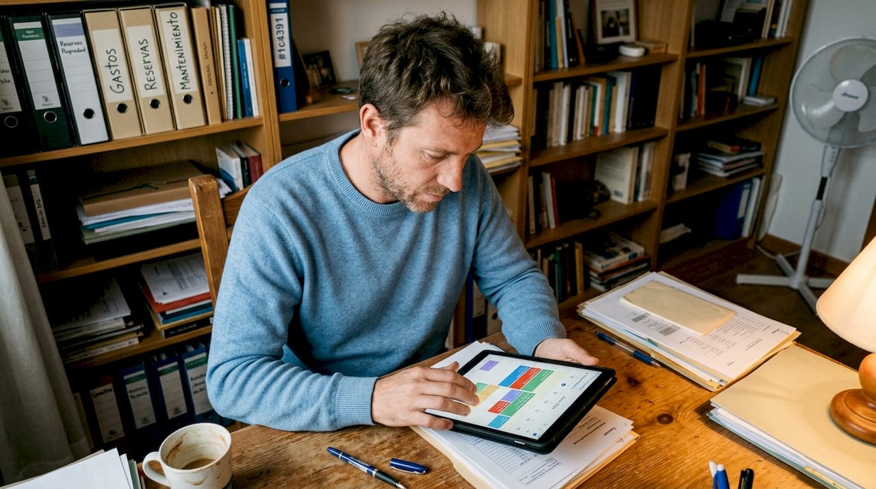 Owner coordinating multiple platforms from his tablet