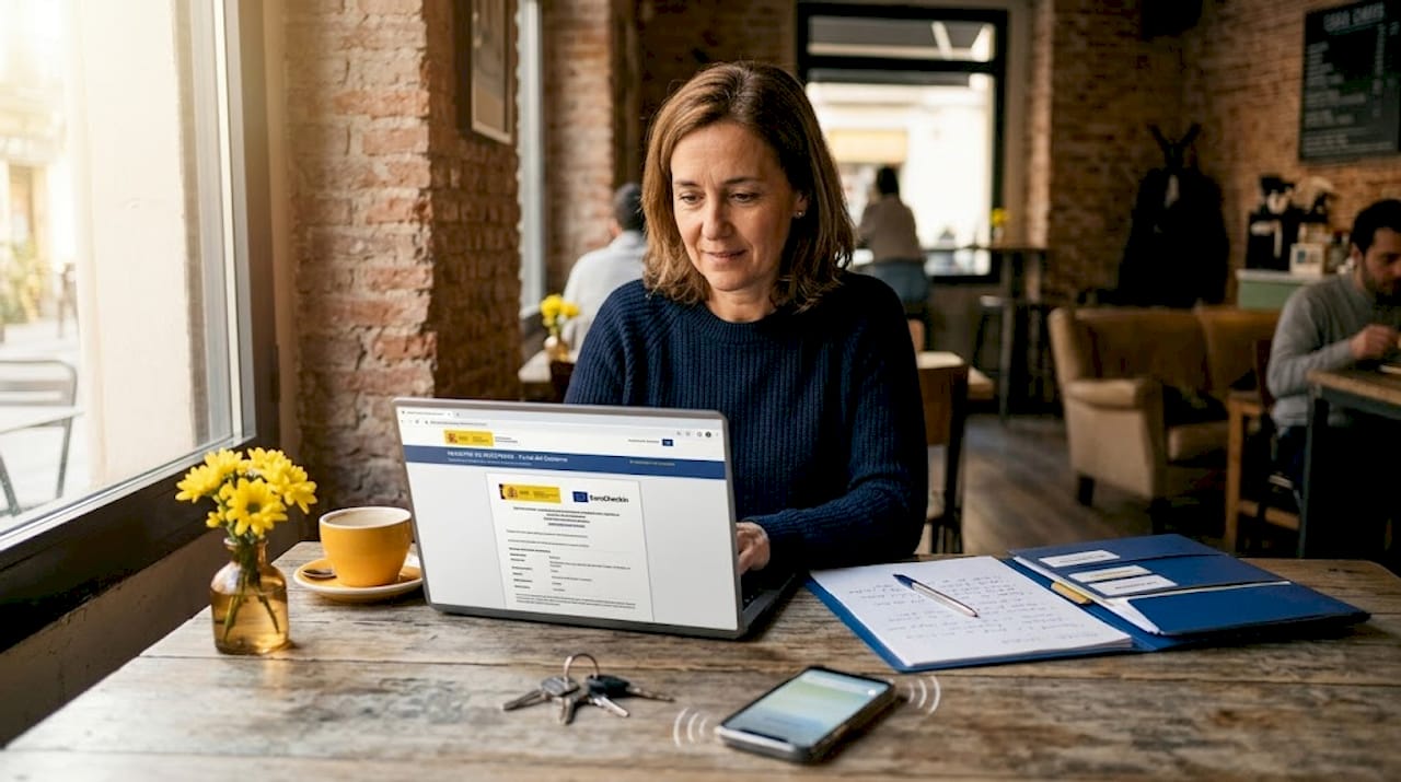 Encargada de turismo gestionando el registro digital de los huéspedes