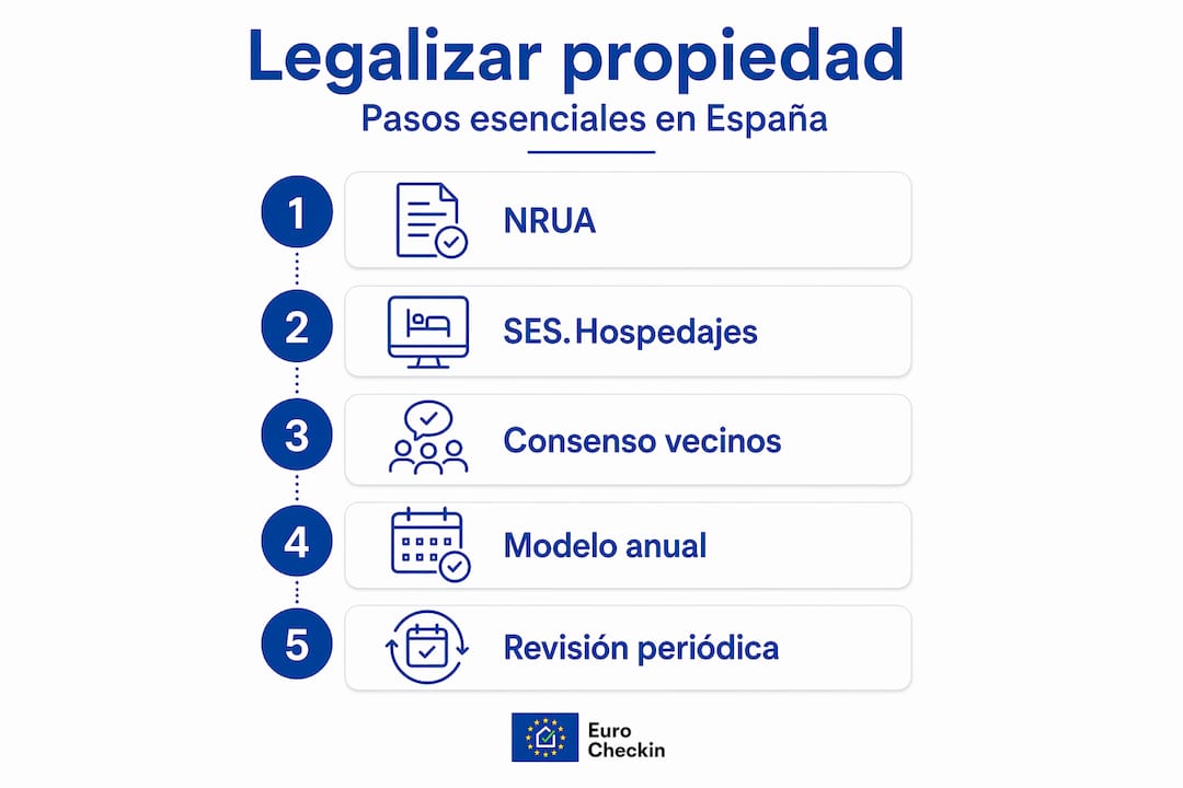 Infografía: cómo legalizar una vivienda turística en España paso a paso