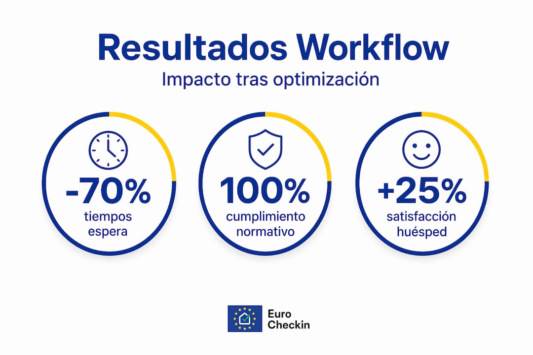 Resumen visual de los resultados obtenidos tras mejorar el proceso de trabajo