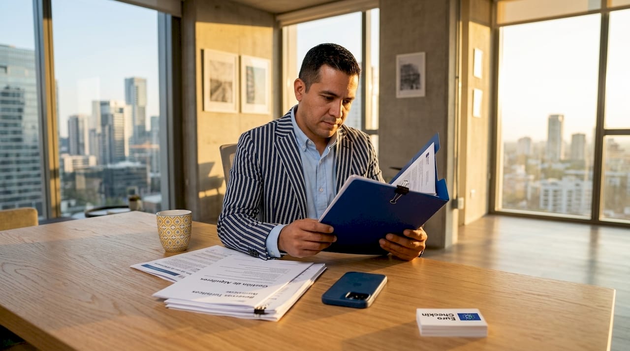 Administrador revisando los expedientes de los alojamientos
