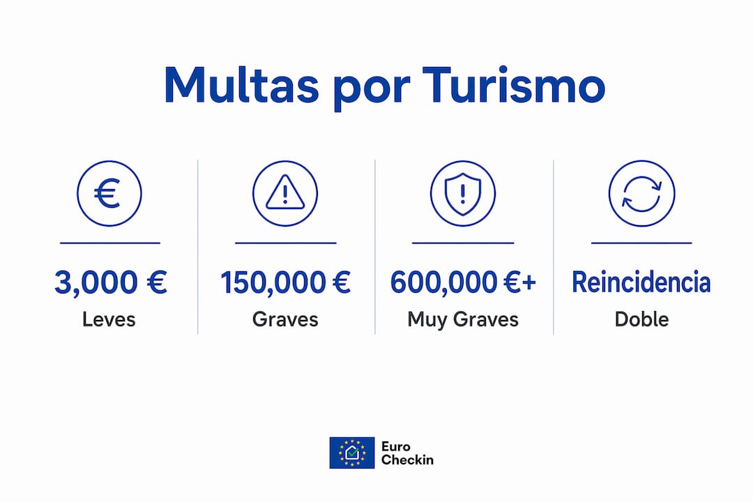 Infografía con los diferentes rangos de sanciones por infracciones turísticas