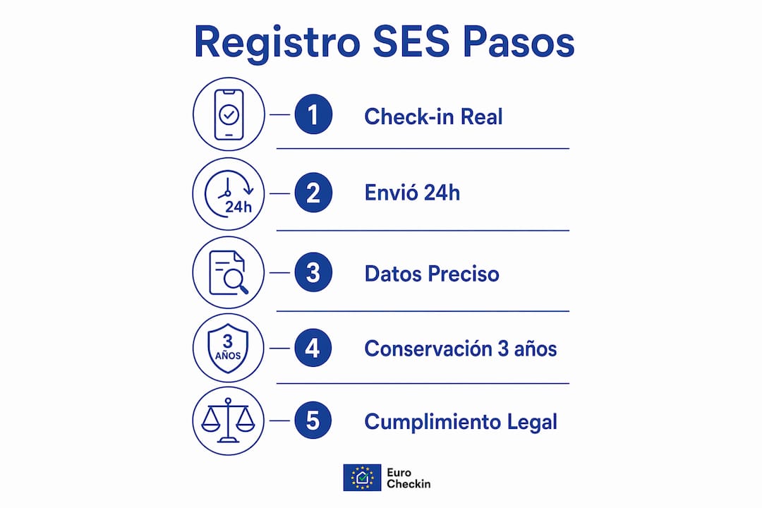 Guía visual con los pasos para inscribirte en SES Hospedajes