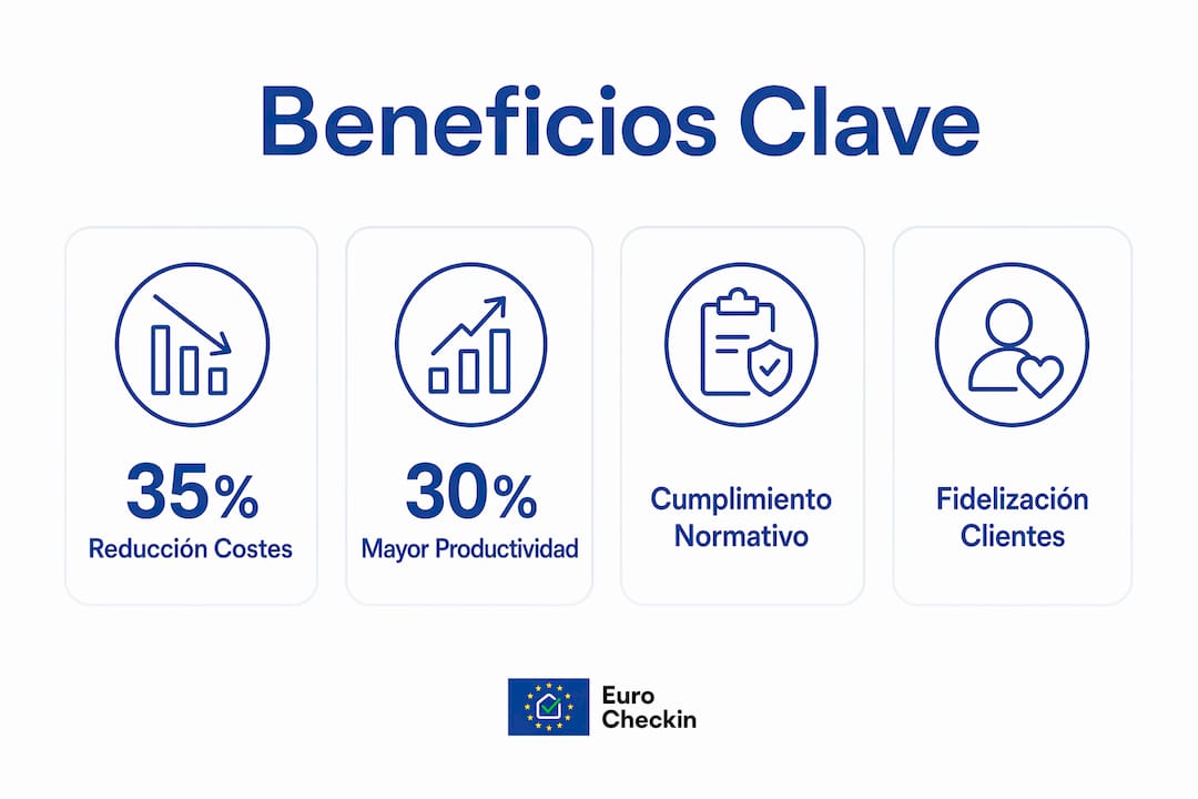 Infografía sobre las principales ventajas de centralizar la información de los huéspedes