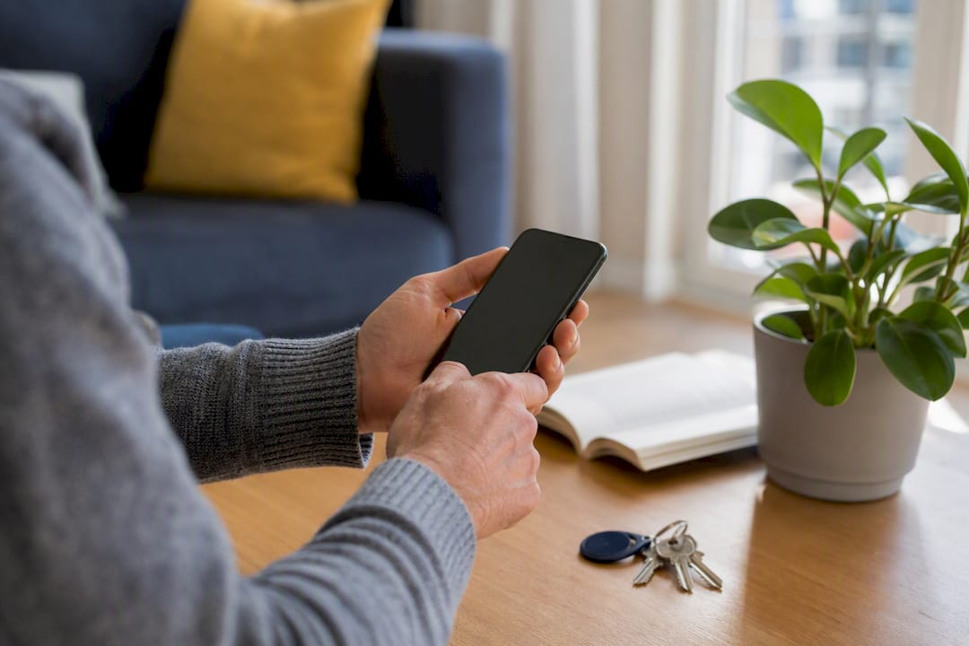 Mani che provano il processo di check-in tramite telefono