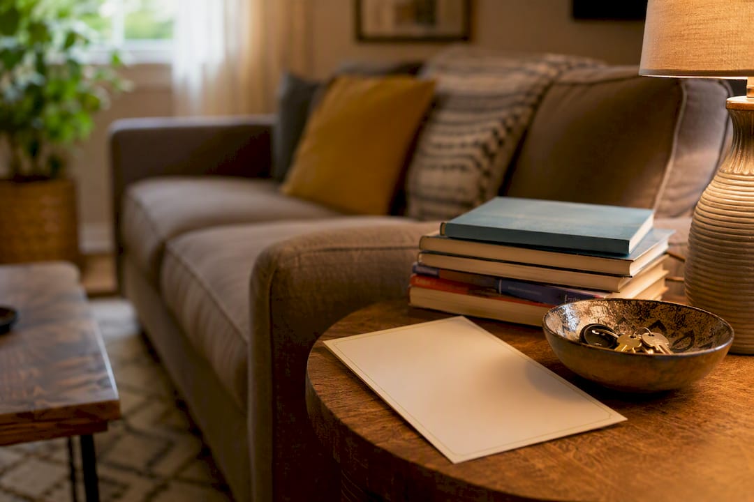 House rules card displayed in rental interior