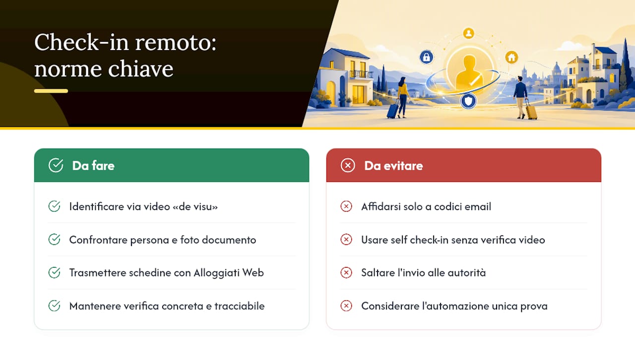 Cosa dice la normativa sul check-in a distanza — overview diagram