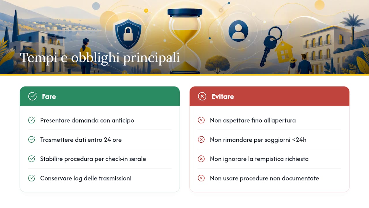 Quanto tempo serve e quali sono gli obblighi legali da rispettare — overview diagram