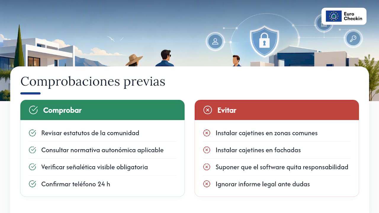 Verificaciones legales antes del acceso al alojamiento vacacional
