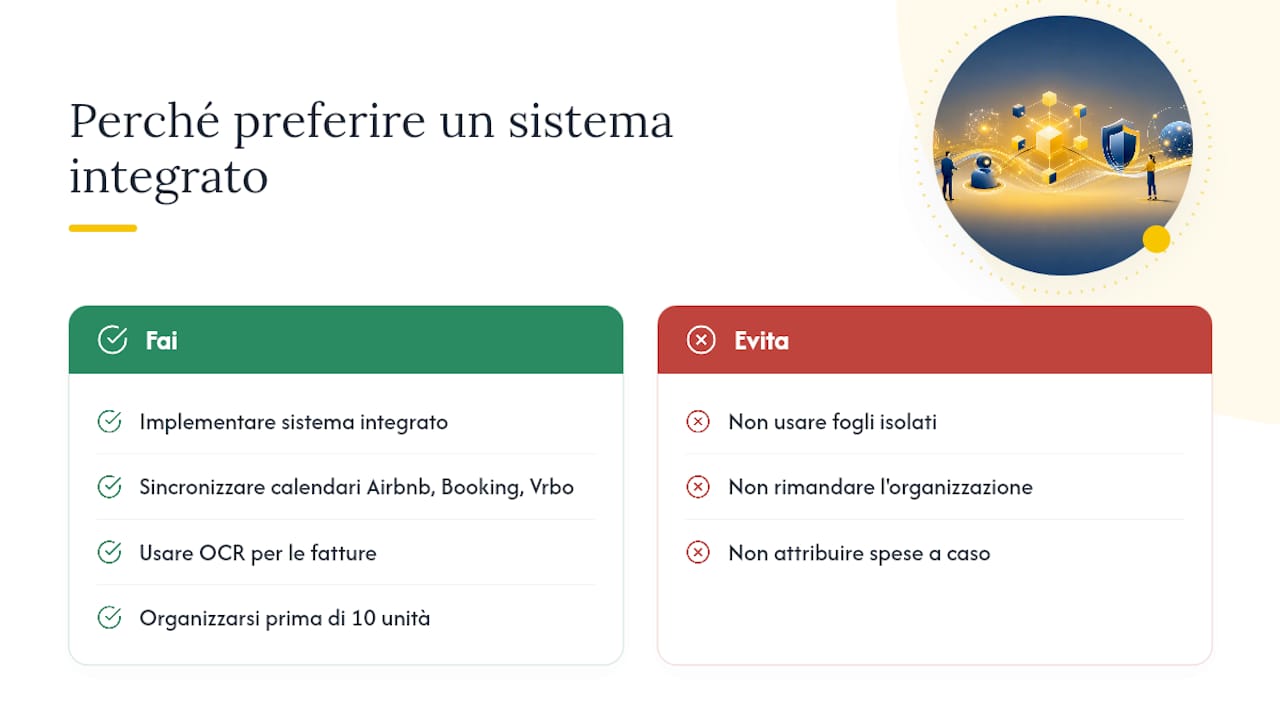 Perché un sistema integrato batte i fogli Excel sparsi — overview diagram