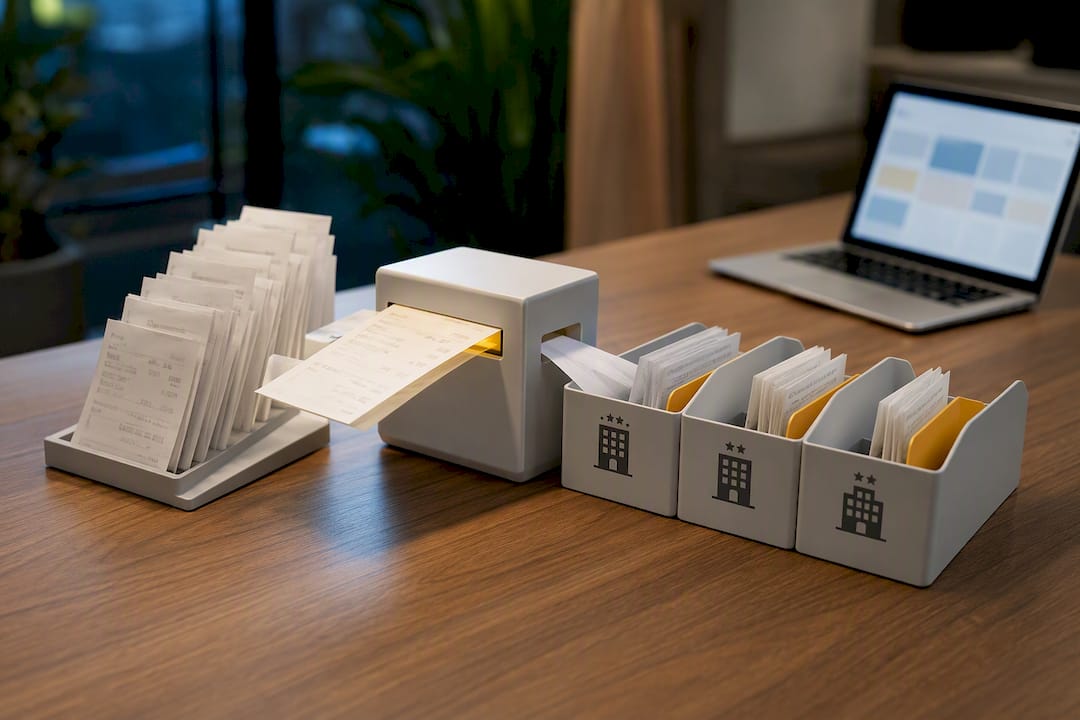 Invoices sorted into accommodation expense groups