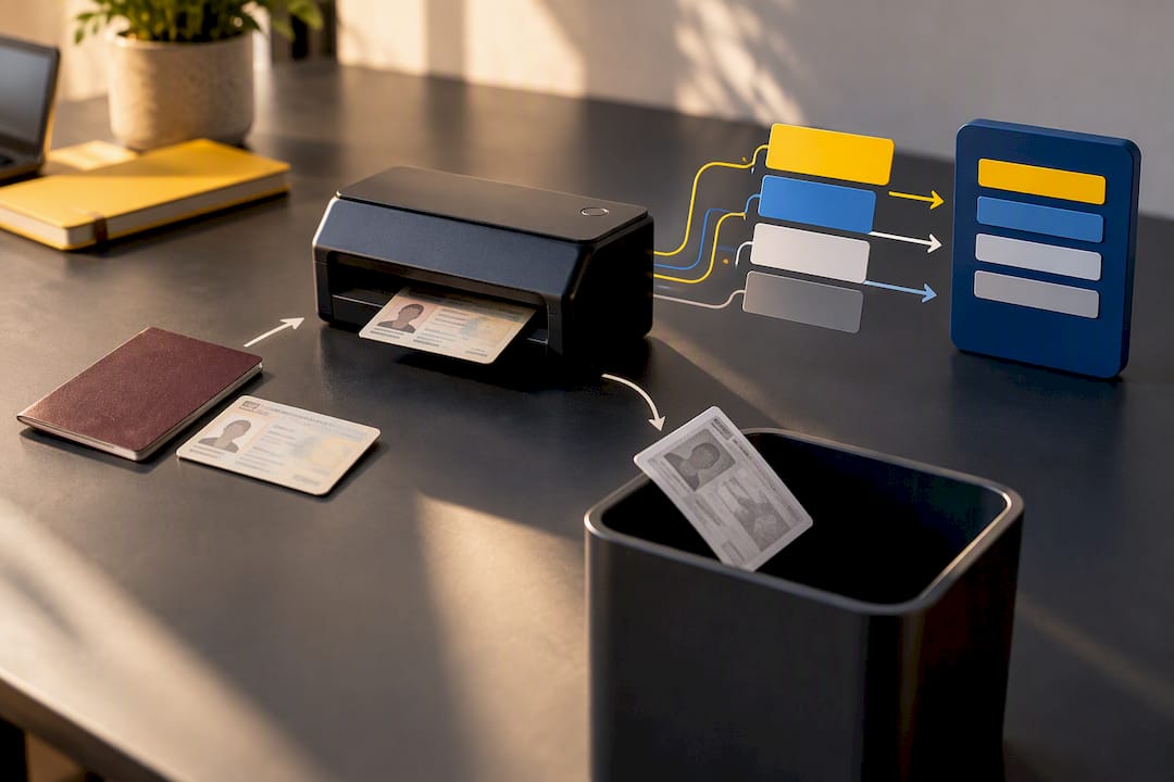 Document fields extracted while ID copy is discarded