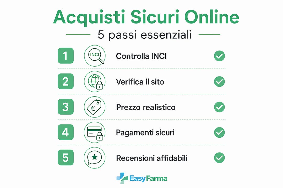 Infografica: tutti i controlli da fare per acquistare cosmetici online in sicurezza