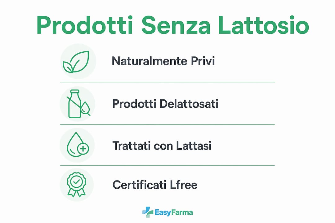 Infografica: le diverse categorie di prodotti senza lattosio