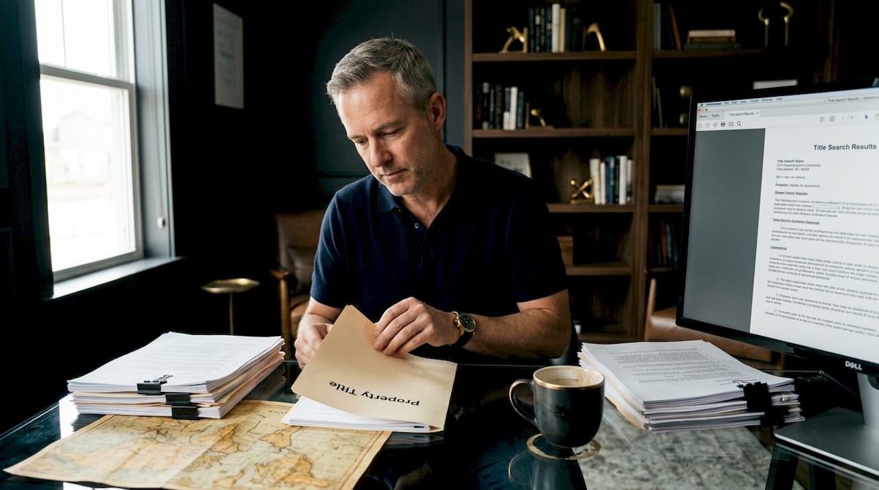 Reviewing property title documents at home