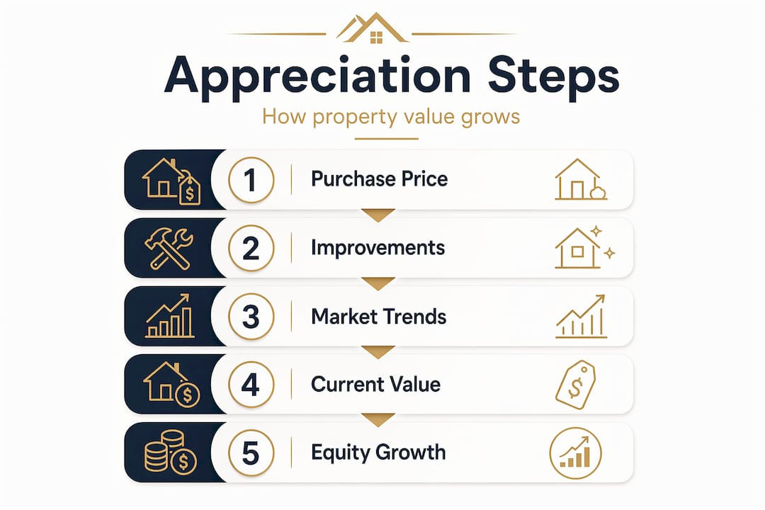 Infographic shows real estate appreciation steps