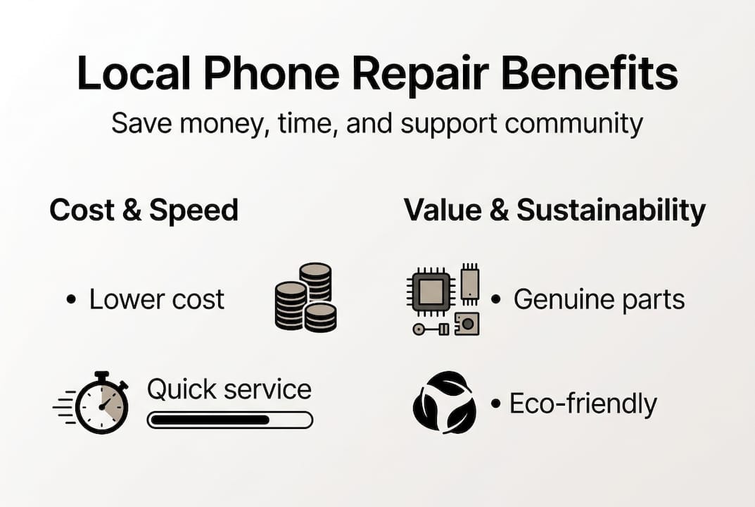Infographic on local phone repair benefits