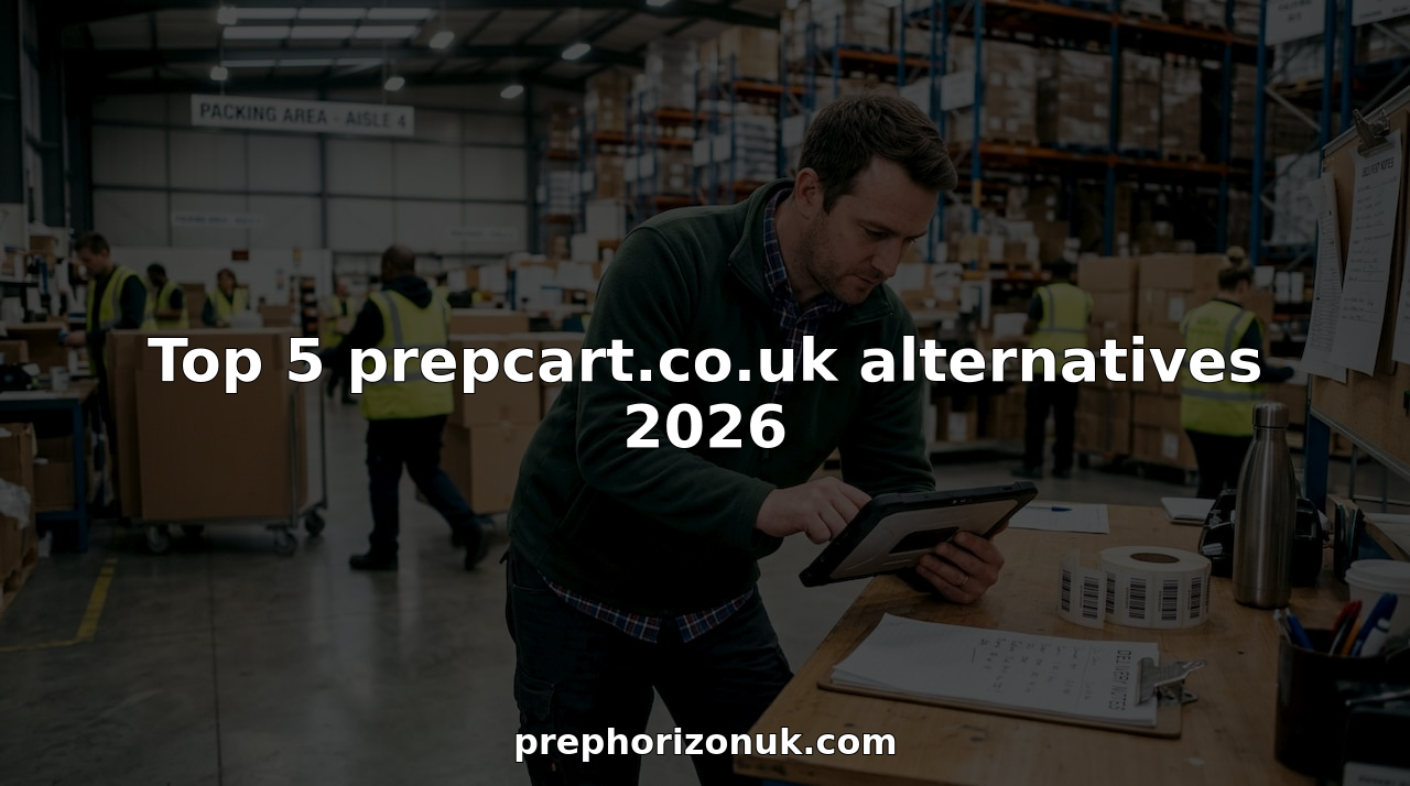 Warehouse manager reviewing inventory in UK fulfillment center