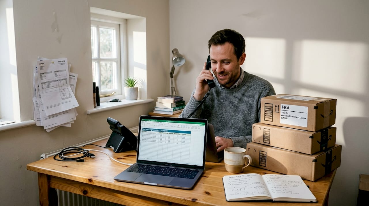 Amazon seller reviews prep checklist at home desk