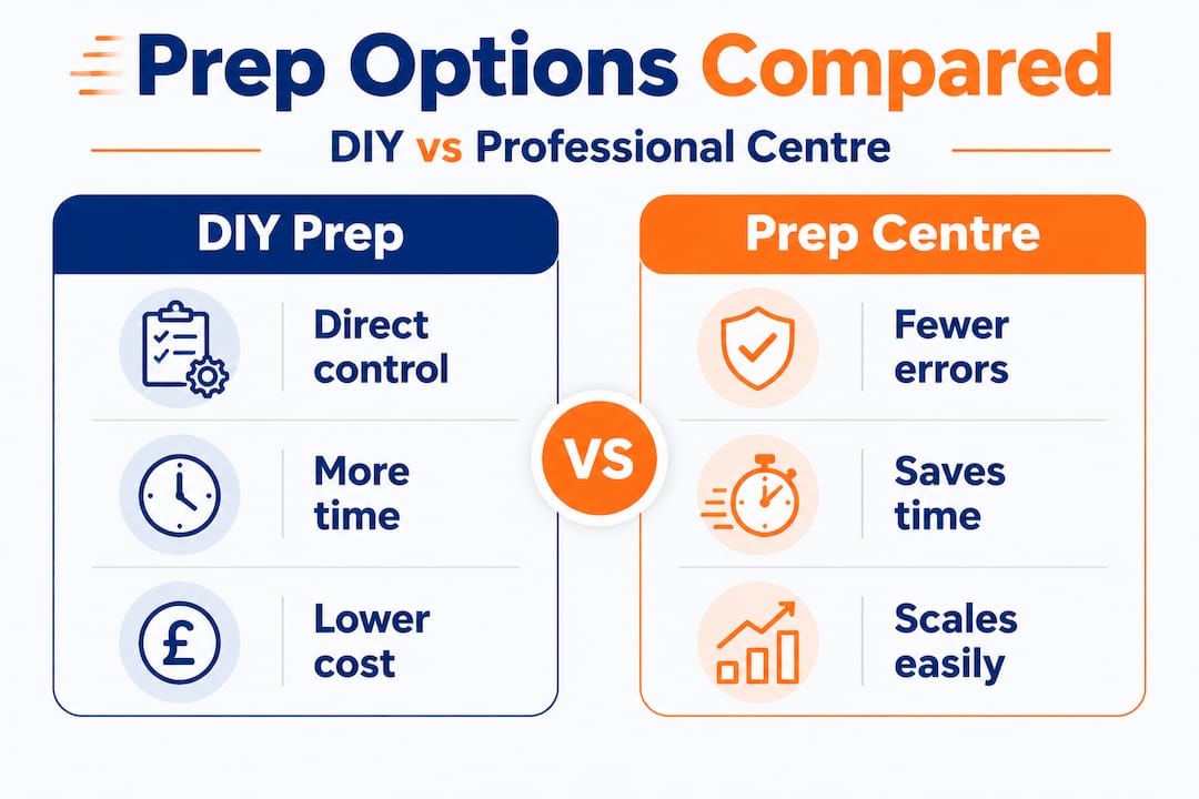 Infographic comparing DIY versus professional prep centres