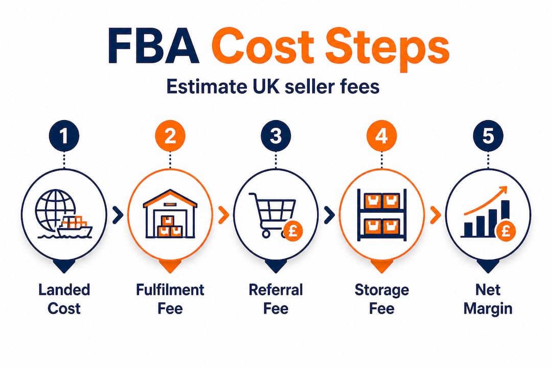 Infographic flow for FBA cost calculation process