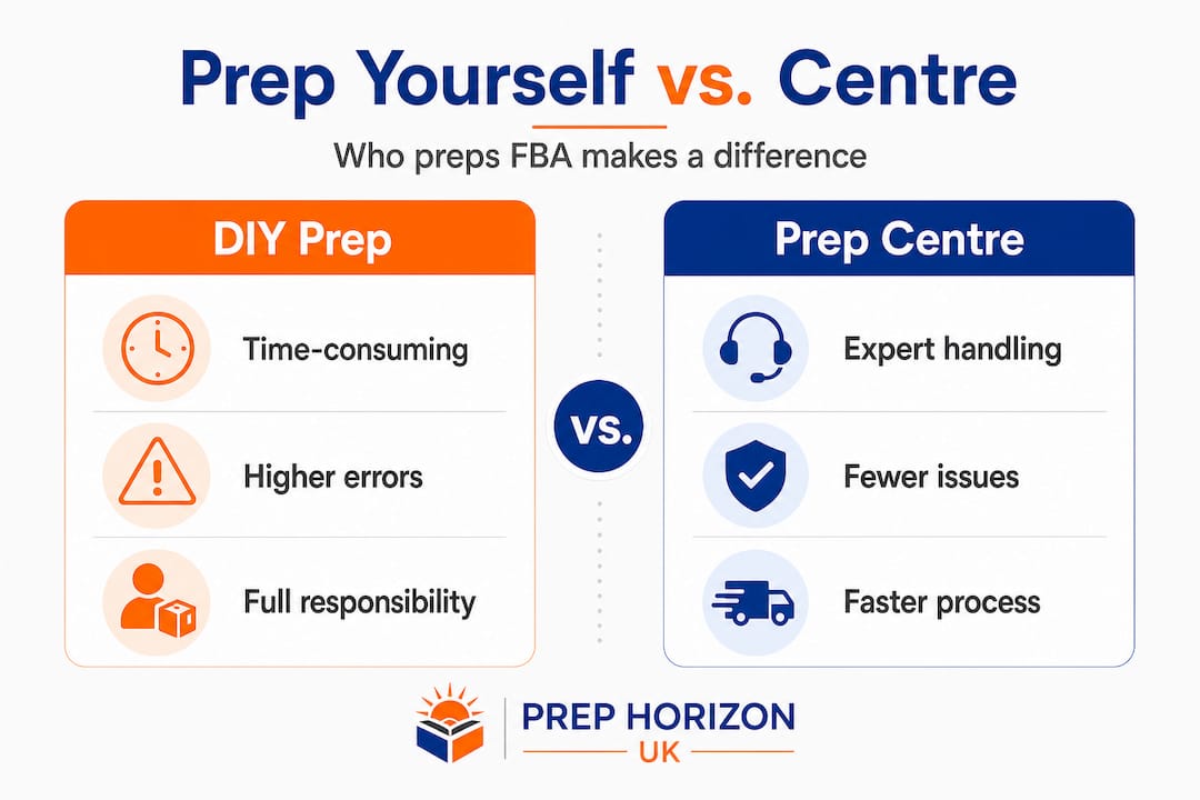 Infographic comparing DIY and prep centre FBA
