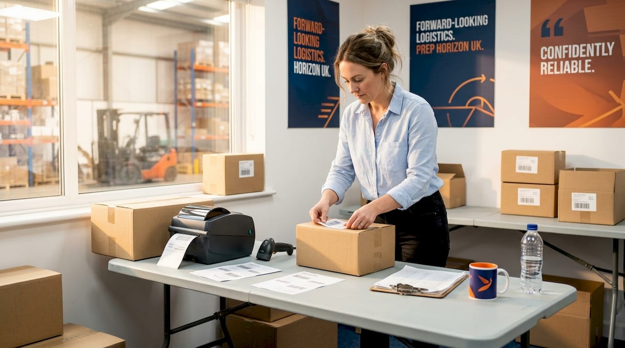 Coordinator labelling boxes for FBA shipment