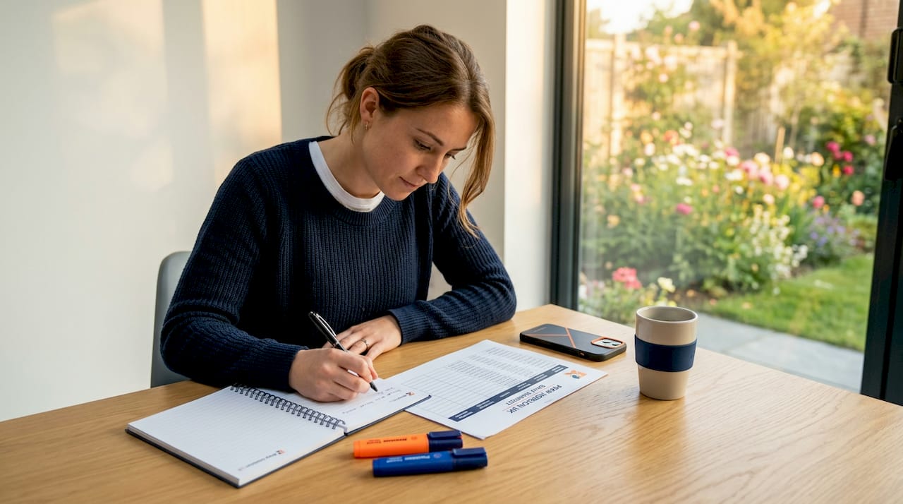 Woman reviewing shipment consolidation paperwork